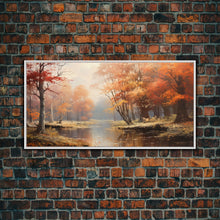 Carregar imagem no visualizador da galeria, Beautiful Fall Landscape Painting Framed Canvas Print, Fall Decor, Thanksgiving Decor, Autumn Decor, Home Decor, Fall Decorations

