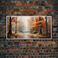 Carregar imagem no visualizador da galeria, Beautiful Fall Centerpiece Landscape Painting Framed Canvas Print, Fall Decor, Thanksgiving Decor, Autumn Decor, Home Decor Fall Decorations
