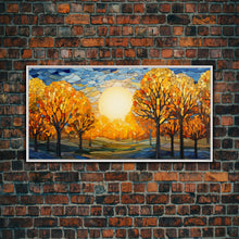 Carregar imagem no visualizador da galeria, Fall Wall Art, Abstract Nature Print, Sunset Art, Fall Leaves, Country Home Decor, New Homeowner Gift, Canvas Wall Art, Wall Hanging
