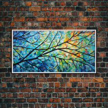 Carregar imagem no visualizador da galeria, Beautiful Impasto Style Tree Branch&amp; Leaves Canvas Print, Framed Wall Art, Above Sofa Art, Air BNB Decor, Framed Wall Decor, Centerpiece Art
