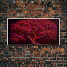 Load image into Gallery viewer, Blood red tree, fantasy horror art, framed canvas print
