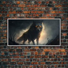 Load image into Gallery viewer, The Great Wolf Fenrir, Framed Canvas Print, Norse Mythology, Fantasy Art
