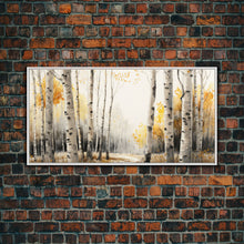 Carregar imagem no visualizador da galeria, Canvas Print Of Abstract Birch Oil Painting, Large Original Art, Fall Birch Forest ,Contemporary Living Room Wall Art Decor
