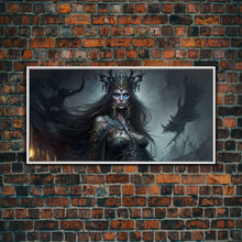 Load image into Gallery viewer, Hel, Goddess of Death, Framed Canvas Print, Norse Mythology Fantasy Art, Framed Canvas Print
