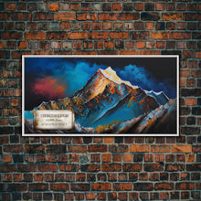 Cargar imagen en el visor de la galería, Chongtar Kangri, Travel Poster Wall Art, Framed Canvas Print, Mountain Art, Mountain Landscape Painting
