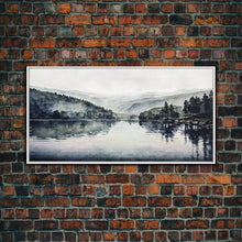 Load image into Gallery viewer, Blue Lake Art | Framed Canvas Print | Blue Lake Painting | Oregon Lake House Decor | Guest Room Landscape Painting | Sparks Lake Painting
