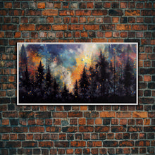 Carregar imagem no visualizador da galeria, Forest Fire Abstract, Forest Landscape Wall Art, Framed Canvas Print, Pine Tree Canvas, Pine Tree Artwork, Pine Tree Canvas Art, Wall Decor
