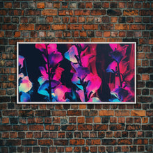 Carregar imagem no visualizador da galeria, Abstract Flowers Wall Decor, Floral Wall Art, Nature Print, Panoramic Wall Decor, Canvas Print, Wall Art, Framed Canvas Art
