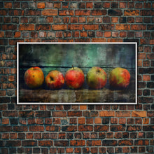 Carregar imagem no visualizador da galeria, Apples Wall Art, Food Wall Decor, Grunge Wall Decor, Kitchen Wall Art, Panoramic Wall Decor, Canvas Print, Wall Art, Framed Canvas Art
