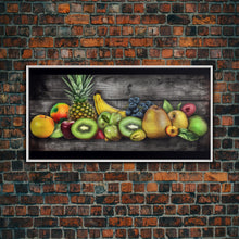 Cargar imagen en el visor de la galería, Fruits Wall Art, Food Wall Decor, Farmhouse Wall Decor, Kitchen Wall Art, Panoramic Wall Decor, Canvas Print, Wall Art, Framed Canvas Art
