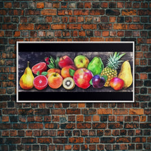Cargar imagen en el visor de la galería, Fruits Wall Art, Food Wall Decor, Kitchen Wall Art, Panoramic Wall Decor, Canvas Print, Wall Art, Framed Canvas Art, Farmhouse Wall Decor,
