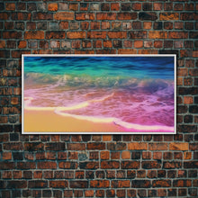 Carregar imagem no visualizador da galeria, Beach Wall Art, Seashore Wall Decor, Seascape Wall Art, Waves Wall Decor, Panoramic Wall Decor, Canvas Print, Wall Art, Framed Canvas Art
