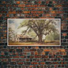 Carregar imagem no visualizador da galeria, Abandoned House Wall Decor, Rural Wall Decor, Old Farm House Wall Decor, Panoramic Wall Decor, Canvas Print, Wall Art, Framed Canvas Art
