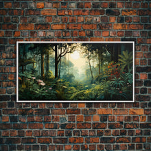Carregar imagem no visualizador da galeria, Forest Wall Art, Trees Wall Print, Jungle Wall Art, Panoramic Art, Wall Art, Canvas Art, Landscape Art, Dorm Room Art, Office Decor, Prints
