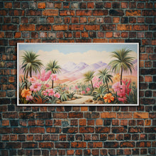 Cargar imagen en el visor de la galería, Flower Wall Art, Desert Landscape Wall Art, Mountain Art, Palm Trees Art, Tropical Art, Panoramic Art, Wall Art, Canvas Art, Landscape Art
