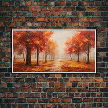 Carregar imagem no visualizador da galeria, Fall Decor, Beautiful Forest In Early Autumn, Landscape Framed Canvas Print Painting, Wall Art, Wall Decor, Autumn Decor, Farmhouse Decor
