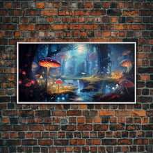 Carregar imagem no visualizador da galeria, Fantasy Art, Dark Fantasy Forest Framed Canvas Print, Elven Decor, Magical Forest, RPG Game Art, Game Room Art, Witchy Decor, Wall Art
