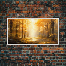 Carregar imagem no visualizador da galeria, Fall Wall Decor, Forest Wall Art, Trees Art Print, Panoramic Art, Wall Art, Canvas Art, Landscape Art Print, Above Bed Décor, Farmhouse Art
