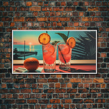 Carregar imagem no visualizador da galeria, Cantarito Cocktail Wall Art, Framed Canvas Print, Bar Decor, Basement Bar Wall Art, Vaporwave Aesthetic Wall Decor, Bar Cart Art
