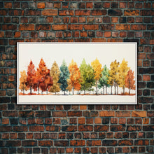 Carregar imagem no visualizador da galeria, Autumn Decor - The Changing Of The Leaves - Framed Canvas Print - Fall Painting - Fall Centerpiece - Orange Leaves - Rustic Farmhouse Decor
