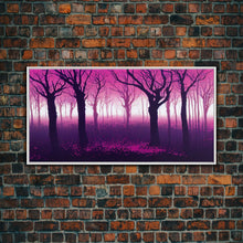 Load image into Gallery viewer, Purple Haunted Forest, Surreal Abstract Trippy Psychedelic Art, Ready To Hang Canvas Print, Framed Wall Art
