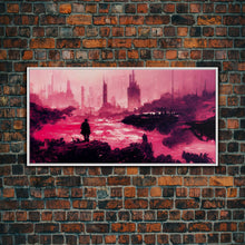 Load image into Gallery viewer, Surreal Dystopian Cyberpunk Art, ready to hang canvas print, framed art
