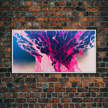 Load image into Gallery viewer, Neon Pink Explosion, Trippy Psychedelic Art, Ready To Hang Canvas Print, Framed Canvas Wall Art
