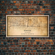 Load image into Gallery viewer, Denver map print poster canvas, Colorado map print poster canvas, Denver city map print poster canvas, framed road map art, office decor
