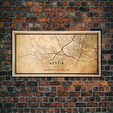 Carregar imagem no visualizador da galeria, Austin Map Print Canvas or Poster, Texas Map Art, Texas Map Print, Vintage Austin Texas Map Framed Art, Retro / Distressed Office Art
