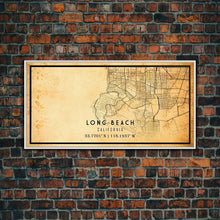 Load image into Gallery viewer, Long Beach map print poster or framed canvas | California map print poster canvas | Long Beach city map print poster canvas, distressed map
