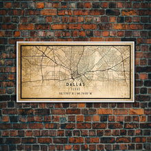 Load image into Gallery viewer, Dallas Map Canvas Print, Texas Map Print, Texas Wall Art, Dallas Map Poster, US, USA Maps, Dallas Maps, Map Gifts, Large Framed Map Print
