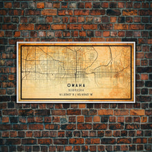 Load image into Gallery viewer, Omaha Nebraska map print poster or framed canvas, Omaha map print poster canvas, Omaha city map print poster canvas, Vintage Travel Art

