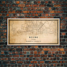 Cargar imagen en el visor de la galería, Beijing China map print poster or framed canvas, Beijing map print poster canvas, Beijing city map print poster canvas, Vintage Travel Art
