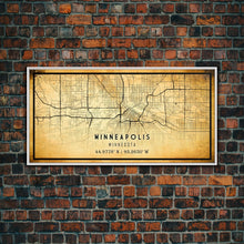 Load image into Gallery viewer, Minneapolis map print poster or framed canvas, Minnesota map print poster canvas, Minneapolis road map print poster canvas
