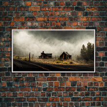Carregar imagem no visualizador da galeria, Ghost town canvas art, wild west theme, abandoned art
