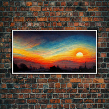 Load image into Gallery viewer, Beautiful sunset canvas print, canvas art, ink painting style
