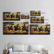Load image into Gallery viewer, Depiction Of An Ancient Battle, Cool Office Mancave Decor, Wall Decor, Ready To Hang Framed Canvas Print, Oversize Wall Art
