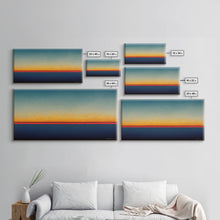 Carregar imagem no visualizador da galeria, Beautiful Art deco style watercolor sunset, framed canvas print, ready to hang framed wall art
