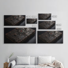 Load image into Gallery viewer, A Book Of Spells Framed Canvas Print, Halloween Wall Art, Halloween Decor, Canvas Wall Art With Frame, Spellbook Art
