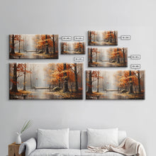 Carregar imagem no visualizador da galeria, Beautiful Fall Centerpiece Landscape Painting Framed Canvas Print, Fall Decor, Thanksgiving Decor, Autumn Decor, Home Decor Fall Decorations
