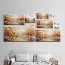 Carregar imagem no visualizador da galeria, Fall Centerpiece Landscape Painting Canvas Print, Autumn Decor, Fall Centerpiece, Fall Home Decor, Fall Wall Decor, Fall Home Decor
