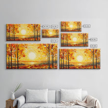 Carregar imagem no visualizador da galeria, Beautiful Fall Decor Centerpiece Framed Canvas Print, Autumn Decor, Fall Wall Art, Above Mantle Wall Art, Stained Glass Style
