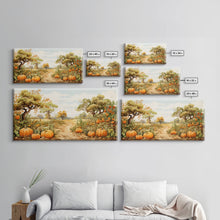 Cargar imagen en el visor de la galería, Fall Wall Art, Pumpkin Decor, Nature Wall Art, Canvas Print, Wall Hanging, Panoramic Art, Living Room Prints, Country Home Wall Art, RV Art
