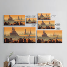 Load image into Gallery viewer, Futuristic Alien Desert World, Scifi Art, Framed Canvas Print, Cool Wall Art
