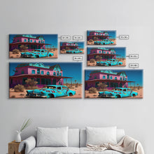 Carregar imagem no visualizador da galeria, Fallout Style Art, Atomic age, abandoned post apocalyptic, framed canvas print, cool wall art
