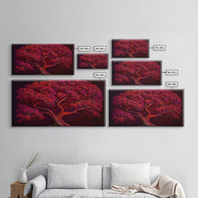 Load image into Gallery viewer, Blood red tree, fantasy horror art, framed canvas print
