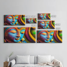Load image into Gallery viewer, Colorful Buddha Canvas Wall Art, Framed Canvas Print, Buddhism Print, Yoga, Zen Wall Art, Buddha Decor
