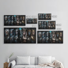 Load image into Gallery viewer, The Æsir, Aesir, Old Norse Gods, Framed Canvas Print, Norse Mythology, Scandinavian Mythology Fantasy Art
