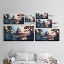 Load image into Gallery viewer, Norse Mythology Art, Alfheim Realm of the Light Elves, Framed Canvas Print, Fantasy Wall Art
