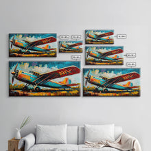 Carregar imagem no visualizador da galeria, Aeroplane Art, Antique Airplane Painting Canvas Print, Framed Canvas Art, Above Sofa Art, Gift for RC Plane Pilot
